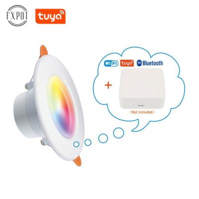 China High Efficiency Fxpot 10W RGB Music Sync Dimmable Hot Selling Smart App Controlled Led Downlight With Tuya App for sale