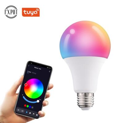 China High Efficiency Fxpot Tuya 10W Tuya RGB E26 E27 B22 Dimmable Smd Lights Raw Material Lamp Home Led Smart Bulb for sale