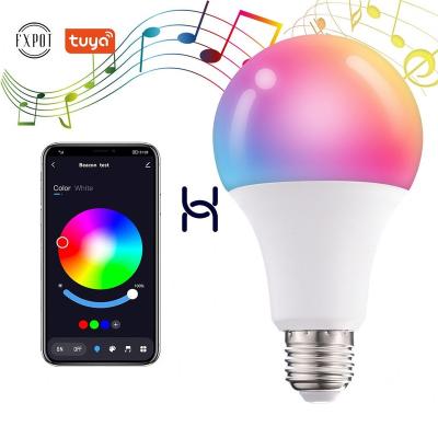 China High Efficiency Fxpot Tuya Light Bulb Bluetooth Mobile Phone App Control E27 B22 Color Light Bulb 10W Smart Remote Light Bulb for sale