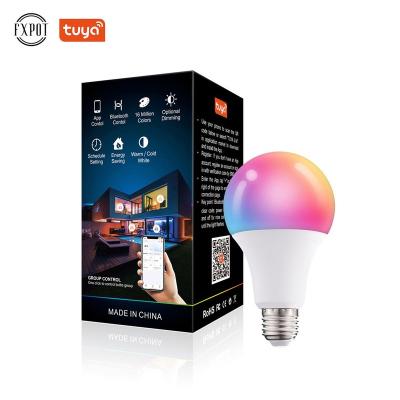 China Fxpot 10W 6500K RGB Warm White Color Changing High Efficiency Tuya Phone Tuya Smart Control E26 E27 Tuya Led Bulb for sale