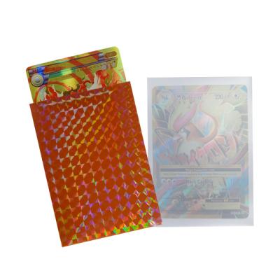 China Checkered Kpop Stars Hologram Wire PP Toploader Laser Clear Comic Soft Photo Magic Card Sleeves Penny Anime Holder for sale