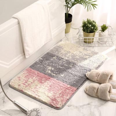 China New Washable Flocking Anti-slip Door Mat Household Bathroom Door Water Absorption Door Mat for sale