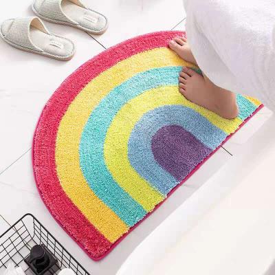 China Sustainable Half Round Home Custom Anti-Slip Mat Multi Color Bath Mat for sale