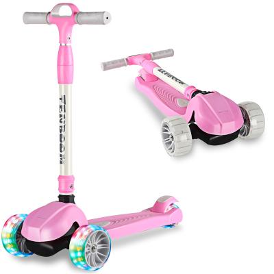 China PU 3 Wheels Kids115mm Big Wheels 100% Aluminum Foldable Ignition Child Kick Scooter for sale