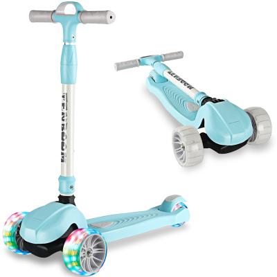 China PU Toddler Boys Girls 3 Wheel Scooter LED Adjustable Extra Wide Wheel Height Platform Turn Signal Gifts Kick Scooter For Kids for sale