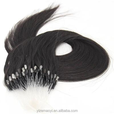 China Regular Wave Fishline Hair Glass Hair Micro Ring Hair Extensions Black for sale