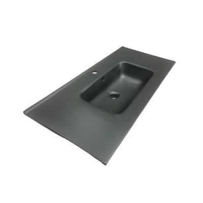 China New Arrival Easy Clean Color Ceramic 1000mm Rectangular Bathroom Sinks Vanity Cabinet Basin for sale