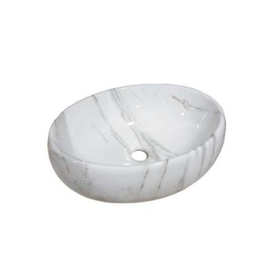 China Easy Clean Italian Natural Carrara Stone Bathroom Sinks White Marble Wash Basin for sale