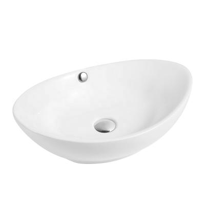 China Factory Price Easy Clean European Style Bathroom Sink Countertop Handmade White Ceramic Wash Basin for sale