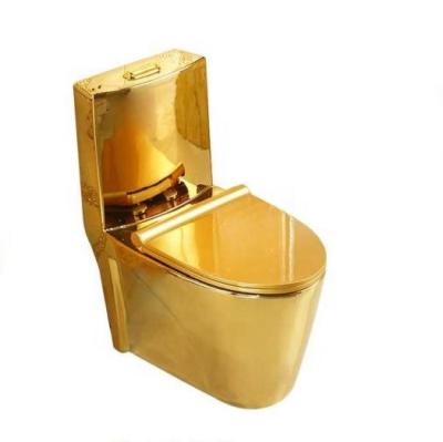 China Factory Wholesale Price China Chaozhou Double-Flow Two Pieces Gold Toilet Ceramic Washdown Siphonic WC One Piece Color For Sale for sale