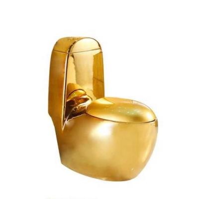 China Double-flush toilet price western bathroom luxury gold toilet for sale