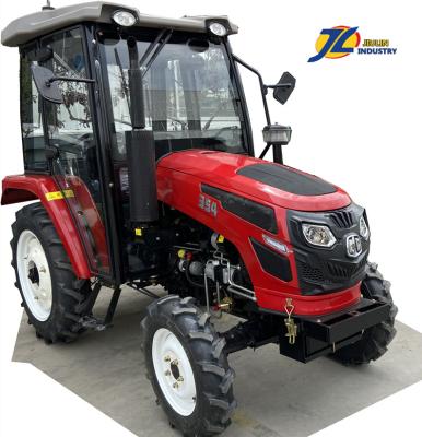 China Chinese Agricultural Equipment 4 Wd 35HP Jiulin Building Material Stores 30 Hp 45 Hp Compact Tractor With 4 In 1 Front Shovel And Back Shovel For Farm for sale