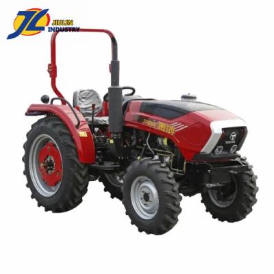 China JIULIN Farms Industry 55hp tractors cheap mini wheel 4x4 tractor with ROPS or canopy, front end loader made in china for sale