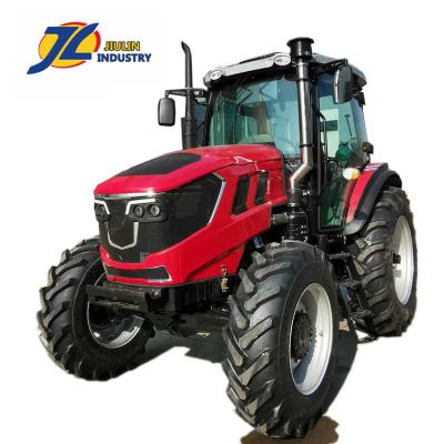 China Farms 90HP 95HP 100HP heavy duty wd-40 farm wheel tractor for sale with A/C cabin with 4 in 1 front end loader by JIULIN for sale