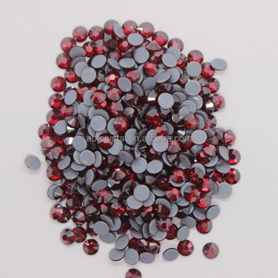 China Bulk Order Flatback LT Siam Satin Color Hot Fix Rhinestones In Flat Back Crystals For Nail Arts for sale