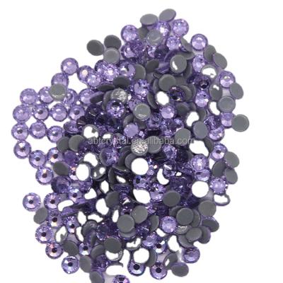 China Hot Fix Purple Rhinestones Flatback Color Bulk Order In Flat Back Crystals For Nail Arts for sale