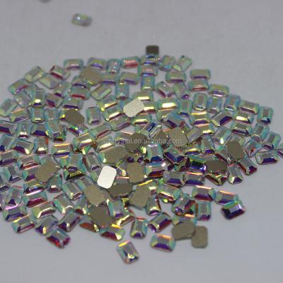 China Factory sale crystal glass ab not hot fix crystal rhinestones in flat back for nail art for sale