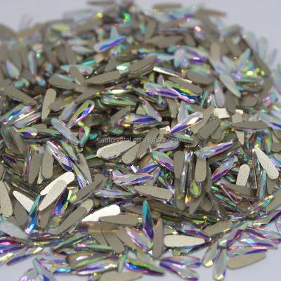 China Factory wholesale crystal glass non hot fix rhinestones in flat back crystal ab for sale