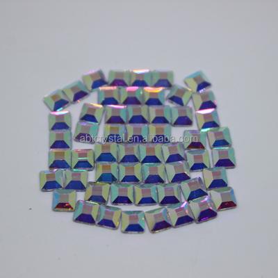 China Flatback ABTOP factory sale of hot fix rhinestone square volume in flat back shaped crystal stones by iron on ab crystal rhinestone for sale