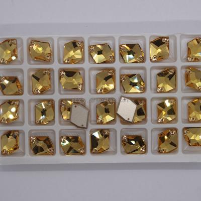 China Factory Direct Sale Cosmic Flatback Flat Back Sew On Glass Rhinestones With Holes For DIY Decoration for sale