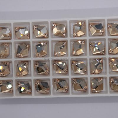 China Factory Direct Sale Flatback Sew On Flat Back Crystal Stones Cosmic Glass Fake Stones With Holes For Garment Decoration for sale