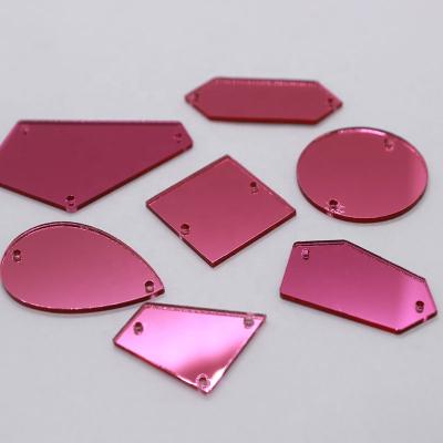 China Flatback Sew On Mirror Acrylic Rhinestones In Flat Back Customized Sew On Mirror Stones for sale