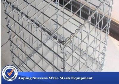 China Silver Galvanized Gabion Mesh Cage / Stone Cage Wire Mesh Easy Install for sale