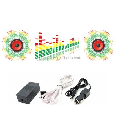 China Music Controller Sound Light 90*25cm Sound Activated Equalizer EL Car Sticker With DC12V Sound Active Inverter for sale