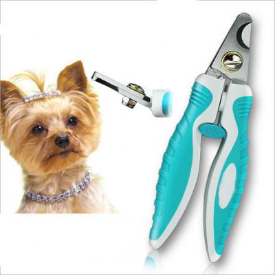 China Viable Small Dog Nail Clippers Cat Claws Hamster Scissors Blade With Professional Safety Guard Trimmer for sale