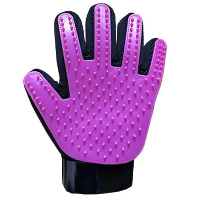 China Viable Dog Grooming Glo VE Pet Deshedding Brush Glo Ves Cat Hair Remover Mitt For Pet Massage Long Or Short Fur Bathing for sale