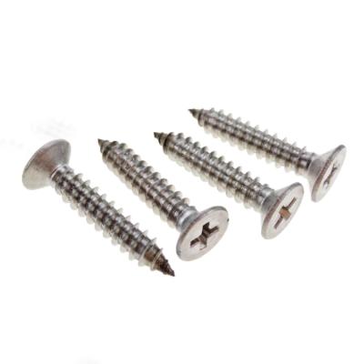 China Stanless Flat Head Stainless Steel Tapping Screw Cross Recessed 4.2 x 16 DIN 7982 for sale