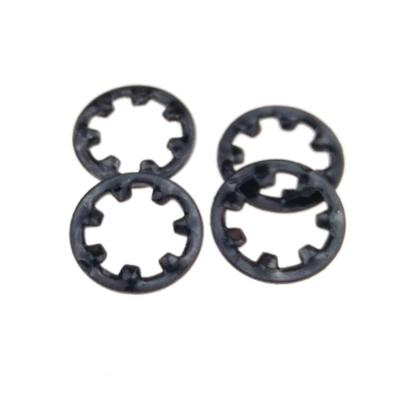 China Metal Locking Teeth 18 Black Internal Toothed Carbon Steel Lock Washers For DIN 6797 Safety Type J for sale