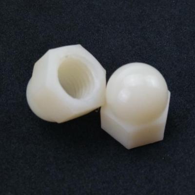 China Hex Dome Nylon Plastic Nylon Cap Nuts For Bolt Screw Fastener M8 Standard DIN 1587 for sale