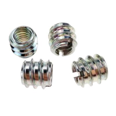 China Steel Galvanized Steel Slotted Insert Nuts For Furniture Fastening D Nuts M6 for sale