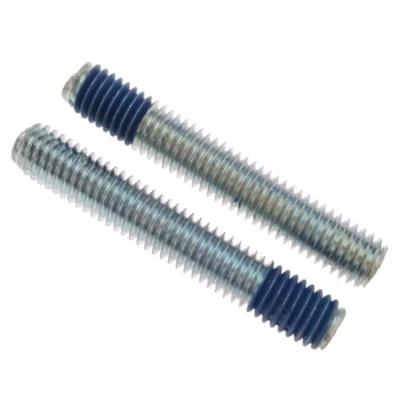 China Carbon Steel Galvanized Steel Wire Stud Bolt M5 Rod Headless Blue Nylock Locking for sale