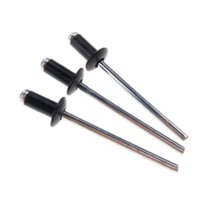 China DIN 7337 Standard Aluminum And Steel Black Pop Rivet Paint Head Fastener DIN 7337 Open Heady Style 4.2 X 10 for sale