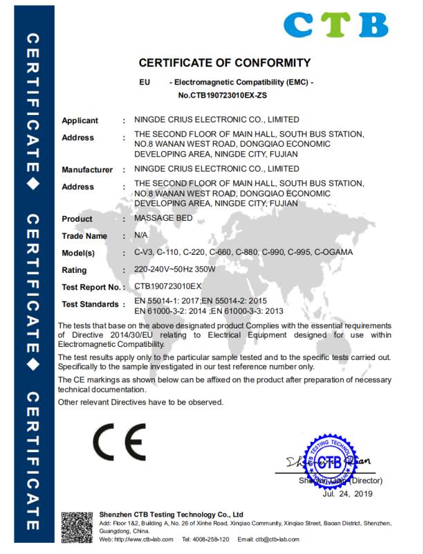 CE - Ningde Crius Electronic Co., Ltd.