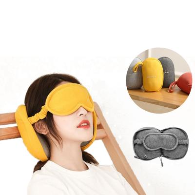 China Dropshiping Body Vibration Portable Hot Compress Pillow USB Timer Steam Eye Mask Multifunctional Cervical Massage Pillow for sale