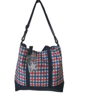 China GRID Ladies Mesh Canvas Shopping Bag Hot Sale Handbag Wholesale Canvas Handbag for sale