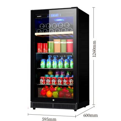 China Wooden Beer Beverage Drink Bottle Fridge With Heater Door for sale