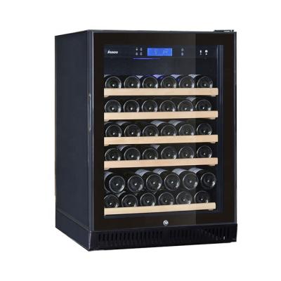 China Car Compressor R600a Kitchenaid Wine Fridge With Small Wine Freezer Fridge For 50 Bottle With Beech Wood Shelf for sale