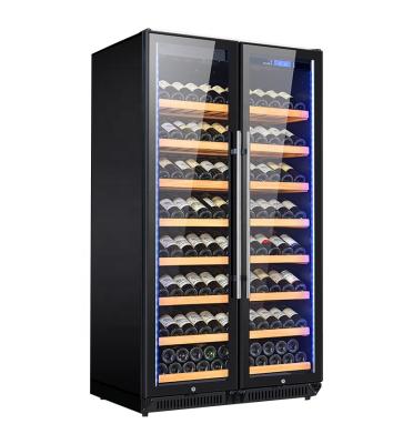 China 2018 Design Black Beautiful 320 Box Beverage Beer Cooler Freestanding Wine Cooler With LCD Display 320 Bottle for sale