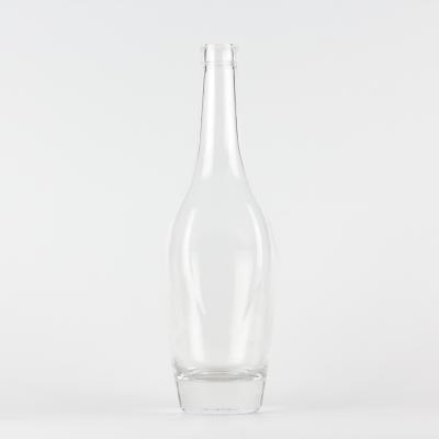 China Beverage Wholesale 750ml Clear Cork Top Spirit Glass Bottle On Sale for sale