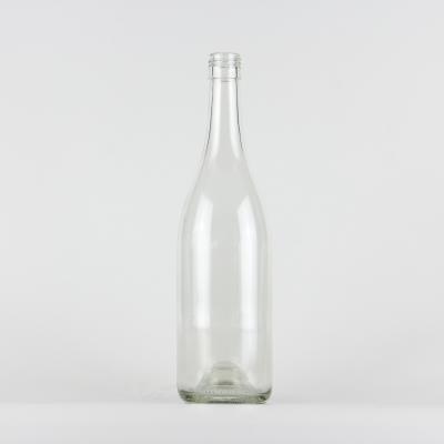 China Beverage 75cl / 750ml Clear Color Burgundy Wine Glass Bottle With Screw Cap for sale