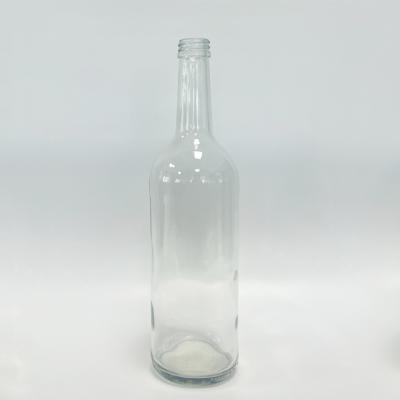 China Beverage factory price 750ml metal empty glass bottle threaded lid water bottle for sale