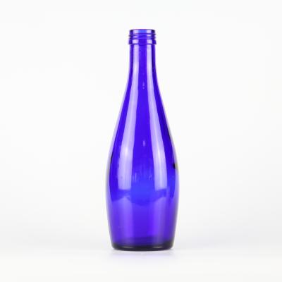 China Beverage Wholesale 330ml Royal Blue Screw Lid Wine Glass Bottle On Sale for sale