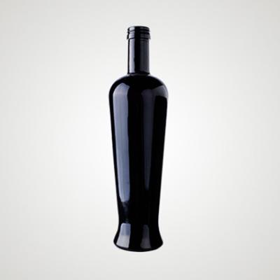 China DRINK 500ml Black Glass Bottles For Liquor / Vodka / Whiskey 50cl for sale