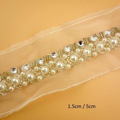 China Classic Garment Rhinestone Bugle Beaded Trims For Clothing Accessories for sale