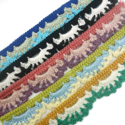 China Trimming Made of Scallop Edge Water Soluble Crochet Lace Trimming 1 Inch Crochet Lace Trimming Embroidery Lace for Clothing Dress Headband for sale