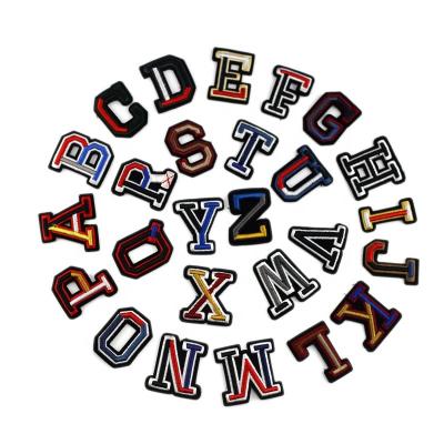 China Viable Sew On 3D Embroidered Alphabet Patches 2 Inch A-Z Letter Mulit-Color Embroidery Patches For Apparel, Garment, Bag for sale